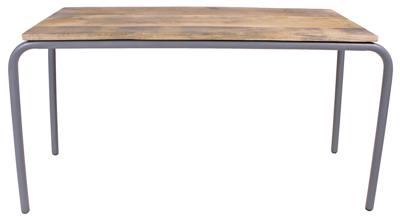 Tafel hout-metaal, grijs.
