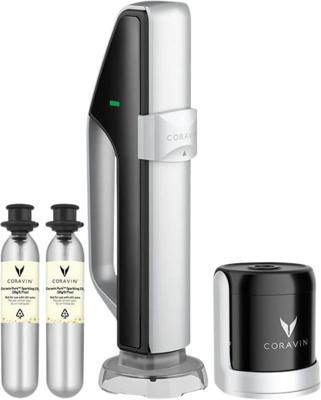 Coravin Sparkling wijnbewaarsysteem - inclusief charger, 2 CO₂-capsules, stopper & flessenhoes - behoudt bubbels tot 4 weken
