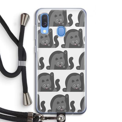 Cats: Samsung Galaxy A40 Transparant Hoesje met koord