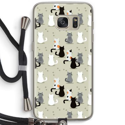 Katten: Samsung Galaxy S7 Transparant Hoesje met koord