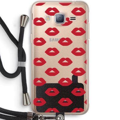 Lips: Samsung Galaxy J3 (2016) Transparant Hoesje met koord