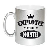 1x stuks collega cadeau mok / beker zilver employee of the month