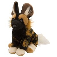 Knuffel speelgoed artikelen Afrikaanse wilde hond knuffelbeest zwart/bruin 20 cm - thumbnail