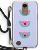 Smiley watermeloen: LG K10 (2017) Transparant Hoesje met koord