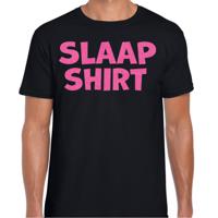 Verkleed T-shirt voor heren - slaap shirt - pyjama shirt - zwart - glitter roze - themafeest - thumbnail