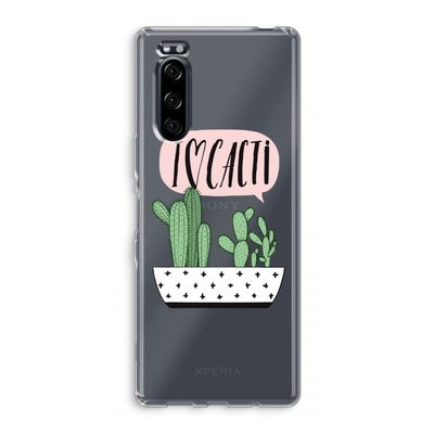 I love cacti: Sony Xperia 5 Transparant Hoesje