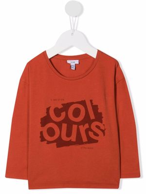 Knot t-shirt imprimé à manches longues - Orange