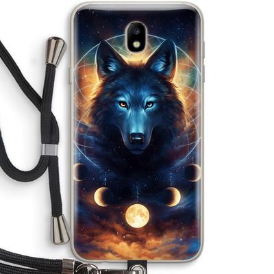 Wolf Dreamcatcher: Samsung Galaxy J7 (2017) Transparant Hoesje met koord