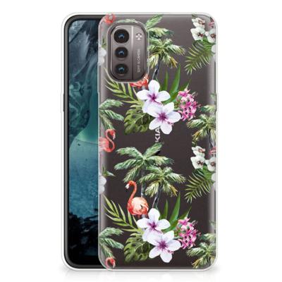 Nokia G21 | G11 | TPU Hoesje | Flamingo Palms