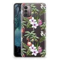 Nokia G21 | G11 | TPU Hoesje | Flamingo Palms