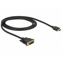 Delock 85582 HDMI-kabel DVI / HDMI Aansluitkabel DVI-D 18+1-polige stekker, HDMI-A-stekker 1 m Zwart Afgeschermd (drievoudig), Vergulde steekcontacten