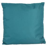 Buiten of tuin sier kussens - petrol blauw - 45 x 45 cm - binnen/buiten - tuinbank - thumbnail