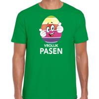 Vrolijk Pasen t-shirt - Paasei met duimen schuin omhoog - groen - heren - thema voorjaar - Pasen