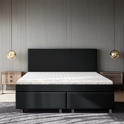 2-Persoons Boxspring Julia Relax - Zwart 140x210 cm - Pocketvering - Inclusief Topper - Dekbed-Discounter.nl