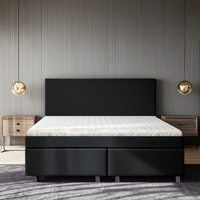 1-Persoons Boxspring Julia Relax - Zwart 90x200 cm - Pocketvering - Inclusief Topper - Dekbed-Discounter.nl