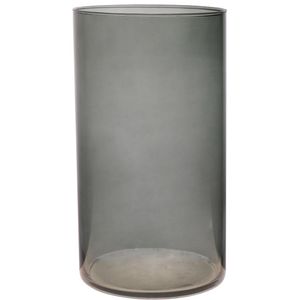 Bloemenvaas Neville - donkergrijs transparant - glas - D16 x H30 cm