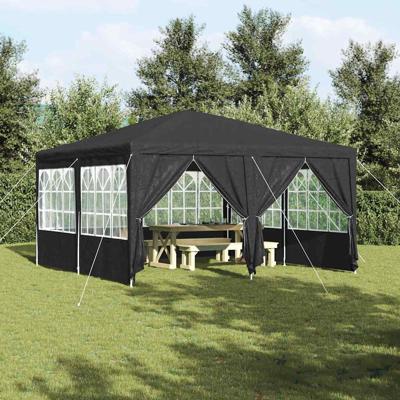 Partytent met 8 zijkanten antraciet 4x4 m PE