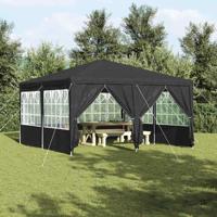 Partytent met 8 zijkanten antraciet 4x4 m PE