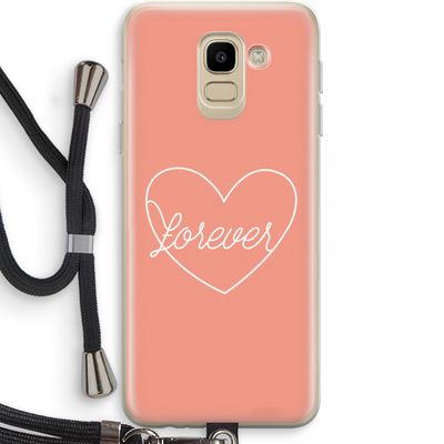 Forever heart: Samsung Galaxy J6 (2018) Transparant Hoesje met koord