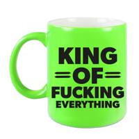 Feest cadeau koffie/thee mok voor King - groen - King of everything - keramiek - 300 ml - thumbnail