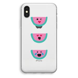 Smiley watermeloen: iPhone X Transparant Hoesje