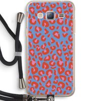 Leopard blue: Samsung Galaxy J3 (2016) Transparant Hoesje met koord