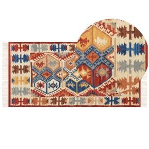 Beliani - VANASHEN - Kelim vloerkleed - Multicolor - 80 x 150 cm - Wol