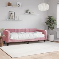 Slaapbank met matras 80x200 cm fluweel roze
