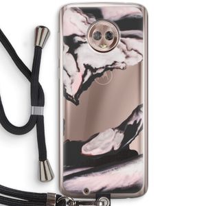 Roze stroom: Motorola Moto G6 Transparant Hoesje met koord