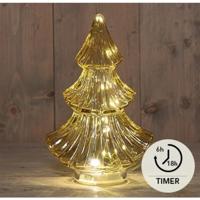 Anna's Collection Led kerstboompje glas amber h24cm