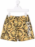 Versace Kids short de bain à imprimé Barocco - Noir