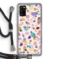 Terrazzo Memphis Pink: Samsung Galaxy A41 Transparant Hoesje met koord