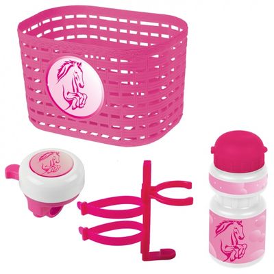 Ventura accessoiresset paard meisjes roze/wit 4-delig