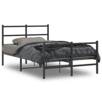 Bedframe met hoofd- en voeteneinde metaal zwart 120x200 cm