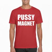 Foute party T-shirt voor heren - Pussy magnet - rood - feestkleding