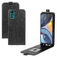 Motorola Moto G22 Verticale Flip Case met Kaarthouder - Zwart - thumbnail