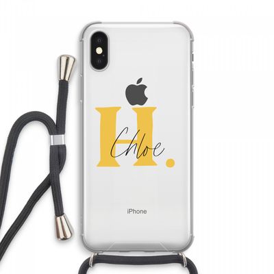 Amber Script: iPhone XS Max Transparant Hoesje met koord