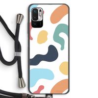 Memphis Shapes Blue: Xiaomi Redmi Note 10 5G Transparant Hoesje met koord