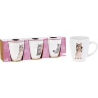 Excellent Houseware Bekerset katten 3-delig 220ml