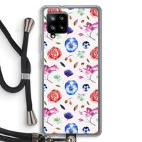 Bloemetjes: Samsung Galaxy A42 5G Transparant Hoesje met koord