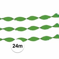 3x Feestartikelen Groen crepe papier slinger 24 m - thumbnail