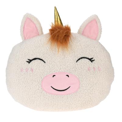 Dieren sierkussen kinderkamer - eenhoorn - wit - 30 cm - pluche