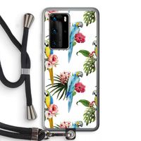 Kleurrijke papegaaien: Huawei P40 Pro Transparant Hoesje met koord