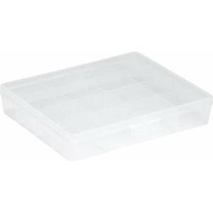 Opberg box/opbergdoos - 16 vaks - transparant - kunststof - 29,5 x 24,5 x 5,5 cm