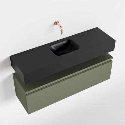 Toiletmeubel Mondiaz Andor | 100 cm | Meubelkleur Army | Lex vrijhangend wastafel Urban Midden | Zonder kraangat