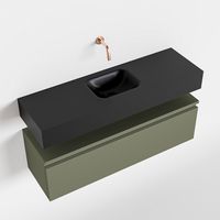 Toiletmeubel Mondiaz Andor | 100 cm | Meubelkleur Army | Lex vrijhangend wastafel Urban Midden | Zonder kraangat