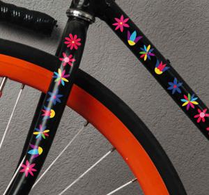 Fiets sticker wilde bloemen