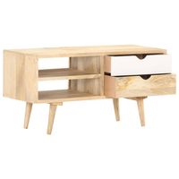 The Living Store Houten Tv-kast - Massief mangohout - 90 x 35 x 45 cm - Industriële stijl