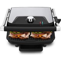 Contactgrill Tosti-apparaat RVS Zwart/Zilver 2200W Cool Touch