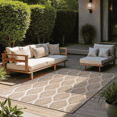 Dubbelzijdig Buitenkleed Liora - Beige 250x80cm - - Dekbed-Discounter.nl